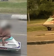 Família circula com 'jet ski de 4 rodas' em santa Catarina e cena viraliza; veja  Foto: Reprodução