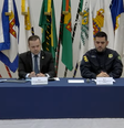 Inspetores da Polícia Rodoviária Federal (PRF) durante coletiva nesta sexta-feira, 30  Foto: Divulgação/PRF