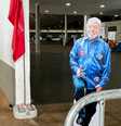 Totem de Lula em acampamento no Parque da Cidade  Foto: Karen Lemos