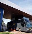 Ônibus deixa instalação da PF em Brasília   Foto: Amanda Perobelli