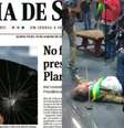 A foto na primeira página da 'Folha' e uma prévia da cena do filme 'A Fúria': não há como ficar indiferente  Foto: Reprodução