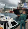 Navio interceptado pela Guarda Civil da Espanha  Foto: Guardia Civil/Divulgação