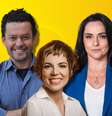 Fernando Rocha, Gloria Vanique e Izabella Camargo: há vida profissional interessante fora das grandes TVs  Foto: Reproduções