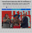 Reprodução de título do site Poder DF dizendo que “ONG que denunciou desnutrição de Yanomami desviou R$ 33 milhões”  Foto: Aos Fatos
