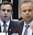 Os senadores Rodrigo Pacheco (PSD-MG) e Rogério Marinho (PL-RN), que disputam a presidência do Senado.  Foto: Roque de Sá/Agência Senado - Fabio Rodrigues Pozzebom/Agência Brasil / Estadão