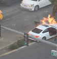 Motorista é resgatado segundos antes de carro pegar fogo nos EUA; vídeo  Foto: Reprodução