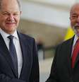 Chanceler da Alemanha, Olaf Scholz, é recebido pelo presidente Lula no Palácio do Planalto  Foto: DW / Deutsche Welle