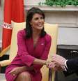 Nikki Haley durante encontro com Donald Trump em 2018  Foto: Getty Images / BBC News Brasil