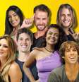 Josiane, Ivy, Gabriel, Gustavo, Paula, Daniel e Maumau: a chance de ouro na Casa de Vidro não rendeu o esperado  Foto: Reproduções