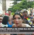 O repórter Leo Hamawaki precisou fugir da foliã que fez um comercial de remédio ao vivo  Foto: Reprodução/TV