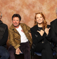 Christopher Lloyd (doutor Emmett Brown), Michael J. Fox (Marty McFly), Lea Thompson (Lorraine Baines McFly) e Tom Wilson (Biff Tannen)   Foto: Reprodução/Instagram/@mrchristopherlloyd