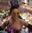 Anitta usou fantasia de Carmen Miranda para o bloco no Rio de Janeiro  Foto: Armando Paiva/Terra