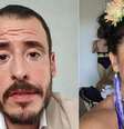Coach conhecido como ‘calvo da Compari’, Thiago Schutz utilizou as redes sociais para se pronunciar após ser acusado pela atriz Livia La Gatto de tê-la ameaçado de morte por meio de mensagem.  Foto: Reprodução/Instagram/@manualredpill/@livialagatto / Estadão
