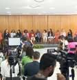 A convite da primeira-dama, Janja Lula Silva, e da ministra das Mulheres, Cida Gonçalves, o evento, no Palácio do Planalto, reuniu as ministras do governo e as presidentas do Banco do Brasil, Tarciana Medeiros, e da Caixa Econômica Federal, Rita Serrano  Foto: Antônio Cruz/Agência Brasil
