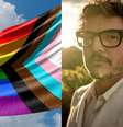 Pedro Pascal publicou foto de bandeira LGBTQIA+ nas redes sociais. O ator é apoiador da comunidade  Foto: Reprodução/Instagram