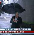 Datena passa perrengue ao gravar na chuva  Foto: Reprodução/Band TV