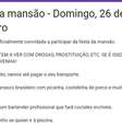 Formulário de inscrição para participação na festa do "Círculo dos Milionários"  Foto: Divulgação Millionaire Social Circle