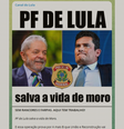 Print de postagem do Canal do Lula que diz que 'PF de Lula salva vida de Moro'  Foto: Aos Fatos