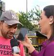 Repórter é surpreendida durante transmissão ao vivo  Foto: Reprodução/Record TV