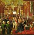 Coroação de dom Pedro I, em tela de Jean Baptiste Debret  Foto: Domínio público / BBC News Brasil