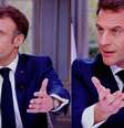 Macron, com e sem o relógio: ele tentou transmitir uma imagem menos elitista e se deu mal  Foto: Reprodução