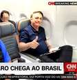 Bolsonaro ocupou um lugar especial na primeira fileira do avião  Foto: Reprodução/TV