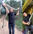 Caçador de répteis foi solicitado para retirar cobra gigante de telhado  Foto: Tim Hudson / Arquivo pessoal
