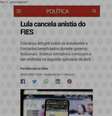 Posts difundem montagem que simula reportagem do G1 para afirmar que Lula cancelou renegociação de dívidas do Fies, o que é falso  Foto: Aos Fatos