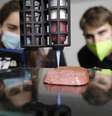 Carne produzida em impressora 3D   Foto: Divulgação
