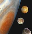 De cima para baixo, as luas Io, Europa, Ganimedes e Calisto; todas serão estudadas pela missão Juice (Imagem: Reprodução/NASA/JPL/DLR)  Foto: Canaltech