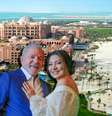 Lula e Janja com o Emirates Palace ao fundo: uma experiência das arábias para quem tem muito dinheiro  Foto: Fotomontagem: Blog Sala de TV