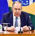 Sergei Lavrov durante coletiva após reunião com o ministro Mauro Vieira, em Brasília  Foto: Ton Molina / Estadão