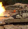 Tanques americanos Abrams durante treinamento da Otan na Letônia em 2021  Foto: DW / Deutsche Welle
