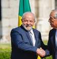 Lula foi recebido com honras militares pelo presidente de Portugal, Marcelo Rebelo de Sousa, no Mosteiro dos Jerônimos, em Lisboa  Foto: Ricardo Stuckert/Presidência / BBC News Brasil