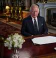O rei Charles III em seu primeiro discurso após a morte da mãe, Elizabeth II  Foto: Reuters