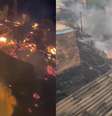 Incêndio atinge comunidade do Pau Queimado, na Zona Leste de São Paulo  Foto: Divulgação/Twitter/@BombeirosPMESP