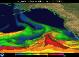Animação ilustra o fenômeno dos rios atmosféricos. O movimento do vapor d'água na Groenlândia estaria contribuindo para o derretimento de suas geleiras (Imagem: NOAA)  Foto: Canaltech