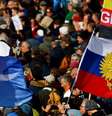 Pessoas participam de uma manifestação pró-Rússia em Munique, em fevereiro de 2023  Foto: DW / Deutsche Welle