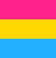 A bandeira do orgulho pansexual é representada por três faixas nas cores rosa, amarelo e azul - nessa sequência  Foto: Wikimedia