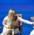 Meloni e Papa participaram de evento em Roma sobre natalidade  Foto: ANSA / Ansa - Brasil