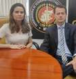 Gabriella Clemente e Fernando Cesconetto, do Ministério Público de Goiás, promotores da Operação Penalidade Máxima  Foto: Vinícius Valfré
