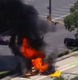 Avião pega fogo ao cair em Hollywood  Foto: Reprodução/WSVN-TV