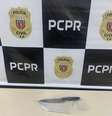 Faca utilizada pelo autor do crime  Foto: Polícia Civil do Paraná