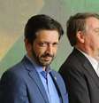 O prefeito Ricardo Nunes (MDB) participa de evento do PL ao lado do ex-presidente Jair Bolsonaro no início de maio na capital  Foto: Fernando Antunes e Wesley Viana/PL/Divulgação / Estadão