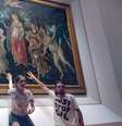 Ambientalistas do grupo Última Geração protestam diante do quadro 'A Primavera', de Sandro Botticelli, em Florença  Foto: ANSA / Ansa - Brasil