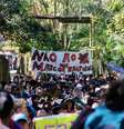 Grupos indígenas realizaram uma manifestação neste domingo, 4, em São Paulo  Foto: Reprodução/Instagram/@midiaguaranimbya/@richard_wera_mirim