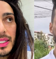 O médico Carlos Vinícius da Costa se maquiou e usou peruca para defender amigo de homofobia  Foto: Reprodução/Instagram e Reprodução/TV Bahia