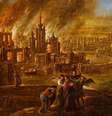 Destruição de Sodoma, em pintura de Jacob de Wet II, datada de 1680  Foto: Domínio público / BBC News Brasil