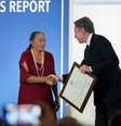 A premiação foi entregue pelo secretário de Estado norte-americano, Antony Blinken  Foto: REUTERS/Sarah Silbiger