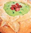 Sopa de ervilha no pão italiano  Foto: Guia da Cozinha
